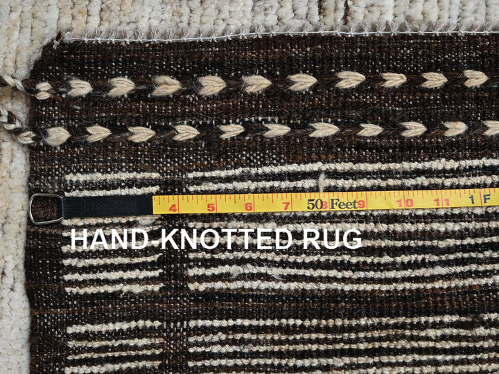 4'1" x 6'0" New Hand Knotted Ivory Wool Rectangle Oriental Rug - MOA1022310