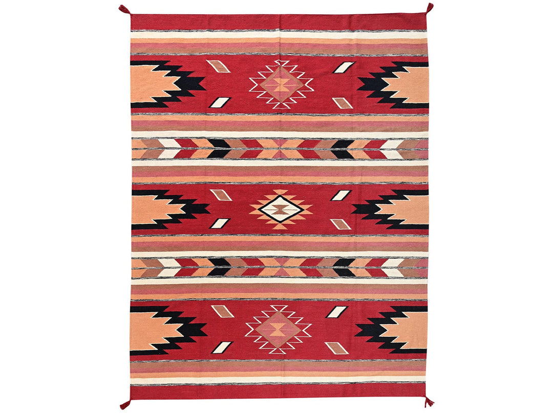 9'2" x 11'9" New Hand Woven Red Wool Rectangle Oriental Rug - MOA1022311