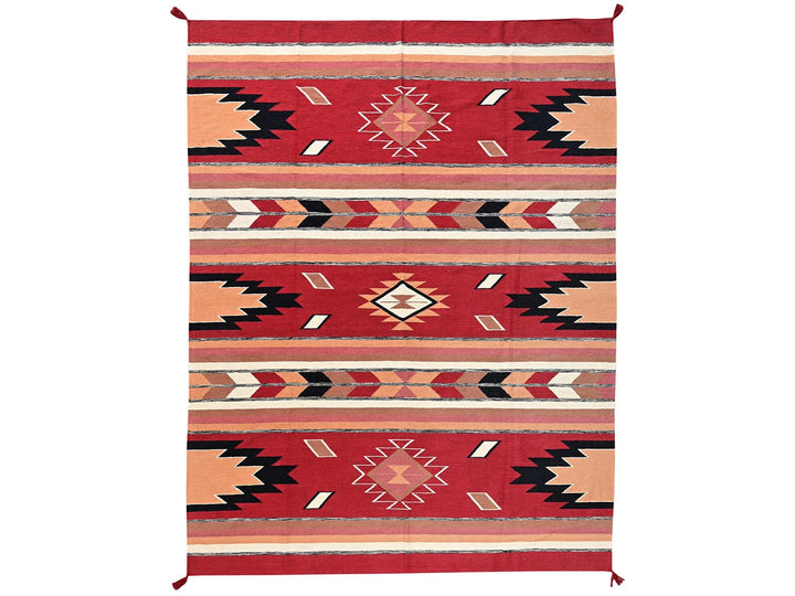 9'2" x 11'9" New Hand Woven Red Wool Rectangle Oriental Rug - MOA1022311