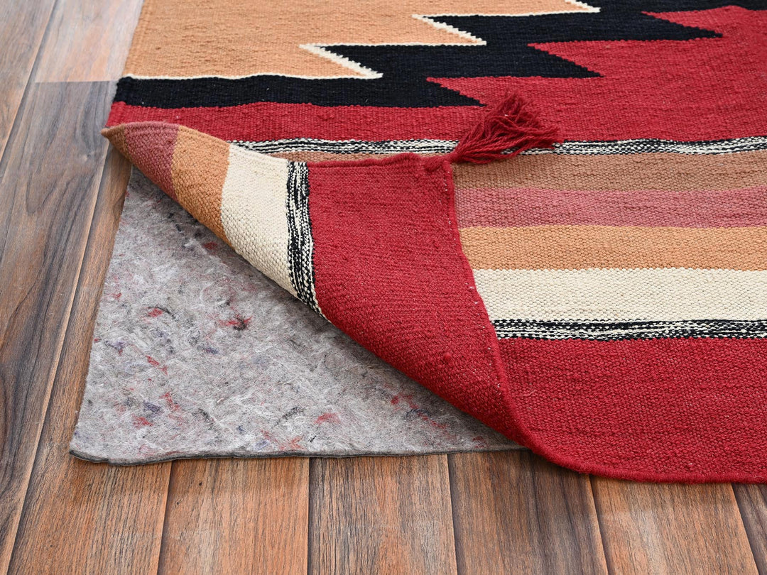 9'2" x 11'9" New Hand Woven Red Wool Rectangle Oriental Rug - MOA1022311