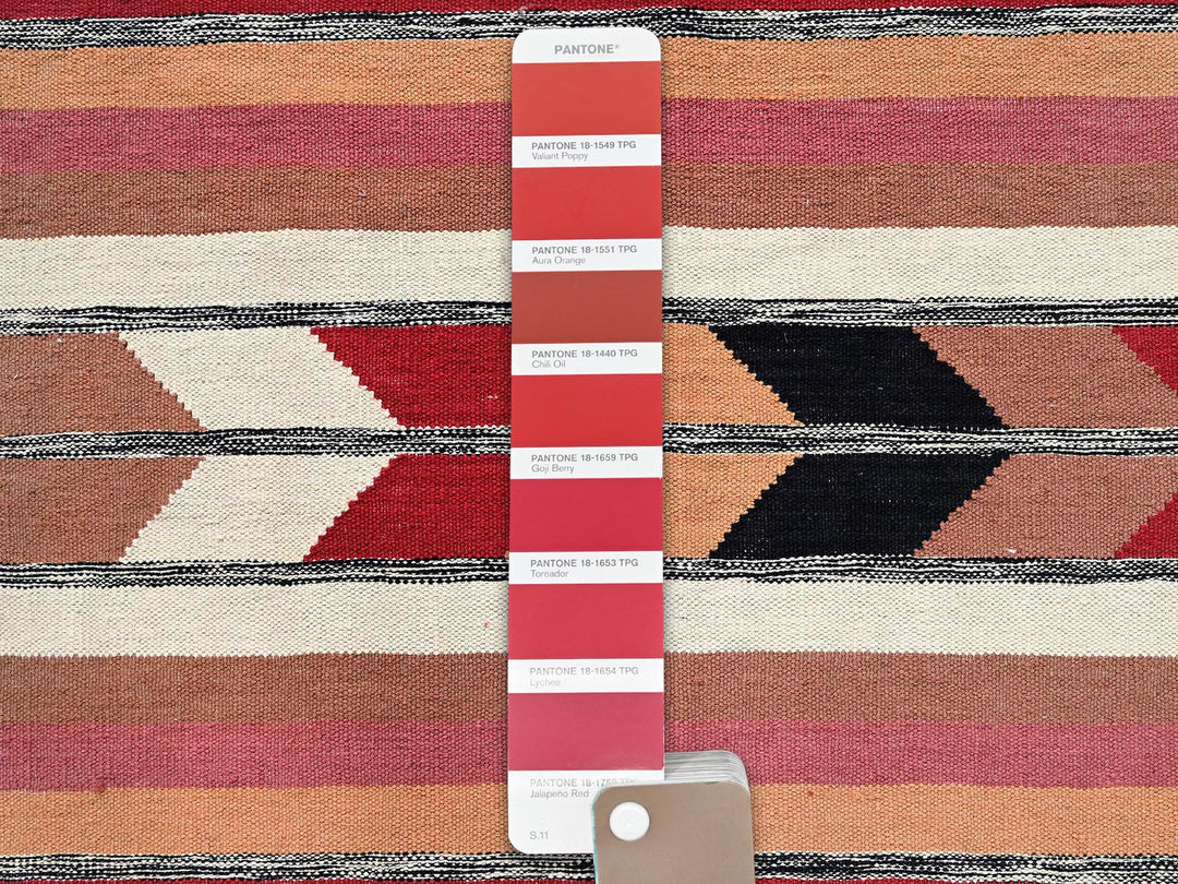 9'2" x 11'9" New Hand Woven Red Wool Rectangle Oriental Rug - MOA1022311
