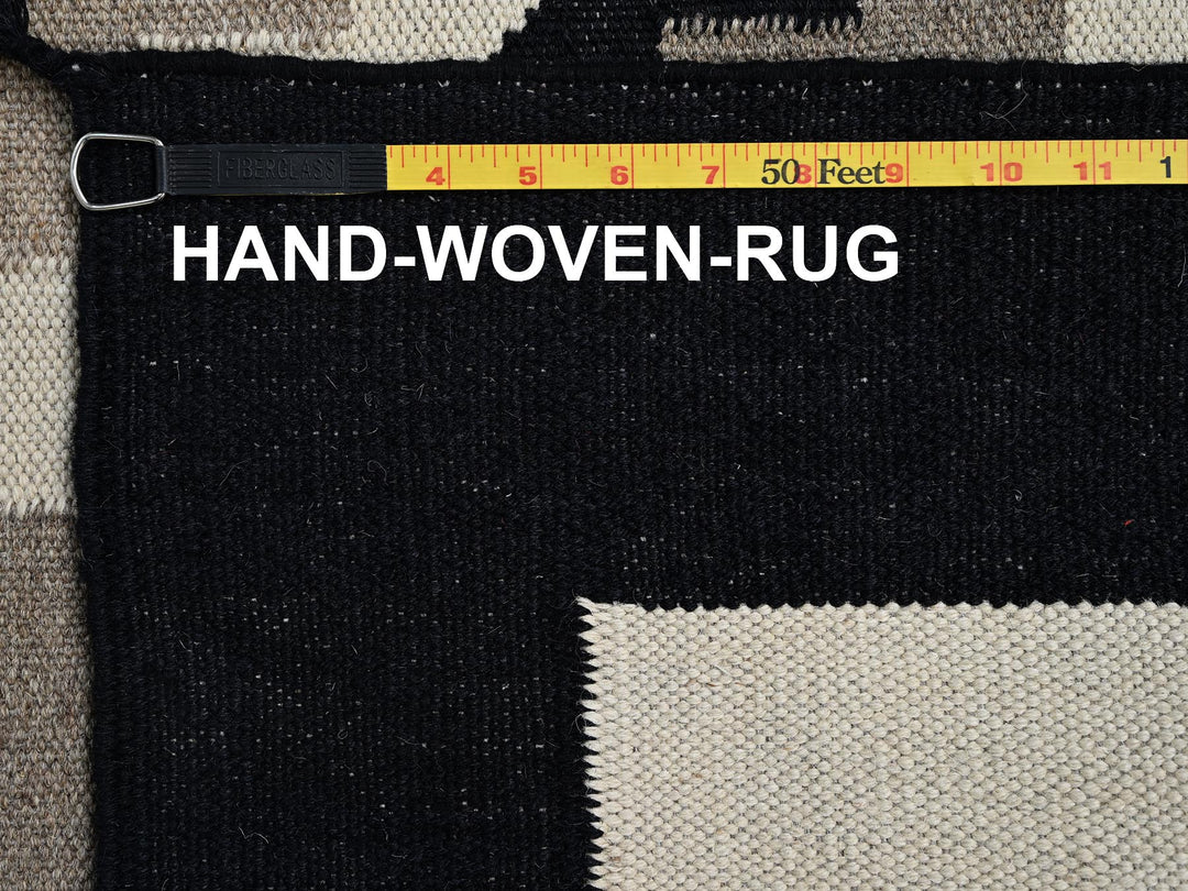 9'2" x 11'7" New Hand Woven Brown Wool Rectangle Oriental Rug - MOA1022313