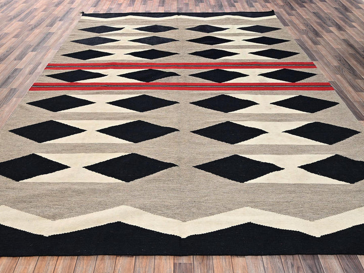 9'3" x 11'10" New Hand Woven Brown Wool Rectangle Oriental Rug - MOA1022314