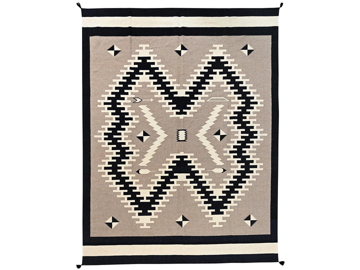 9'2" x 11'10" New Hand Woven Brown Wool Rectangle Oriental Rug - MOA1022315