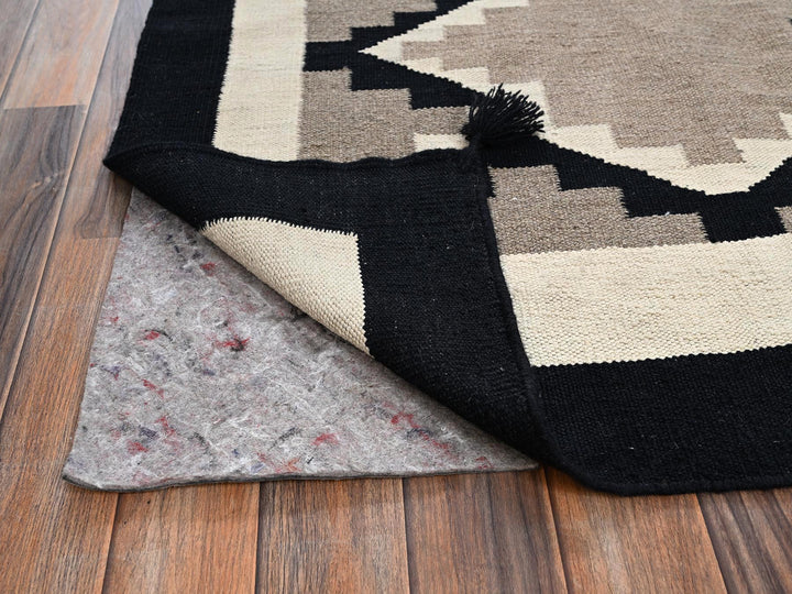 7'11" x 9'11" New Hand Woven Brown Wool Rectangle Oriental Rug - MOA1022316