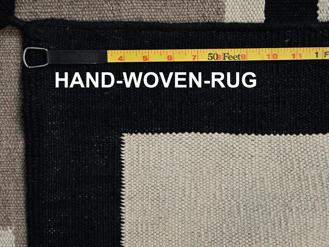 7'11" x 9'11" New Hand Woven Brown Wool Rectangle Oriental Rug - MOA1022316