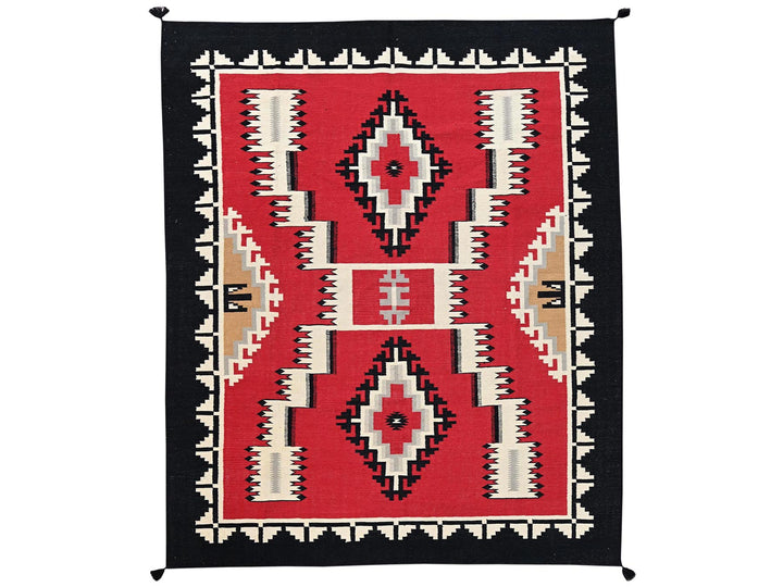 8'3" x 9'11" New Hand Woven Red Wool Rectangle Oriental Rug - MOA1022317