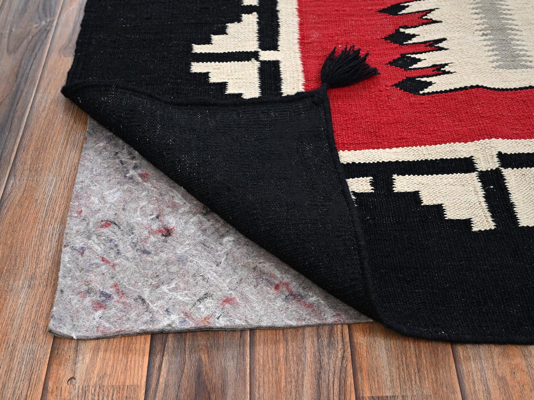 8'3" x 9'11" New Hand Woven Red Wool Rectangle Oriental Rug - MOA1022317