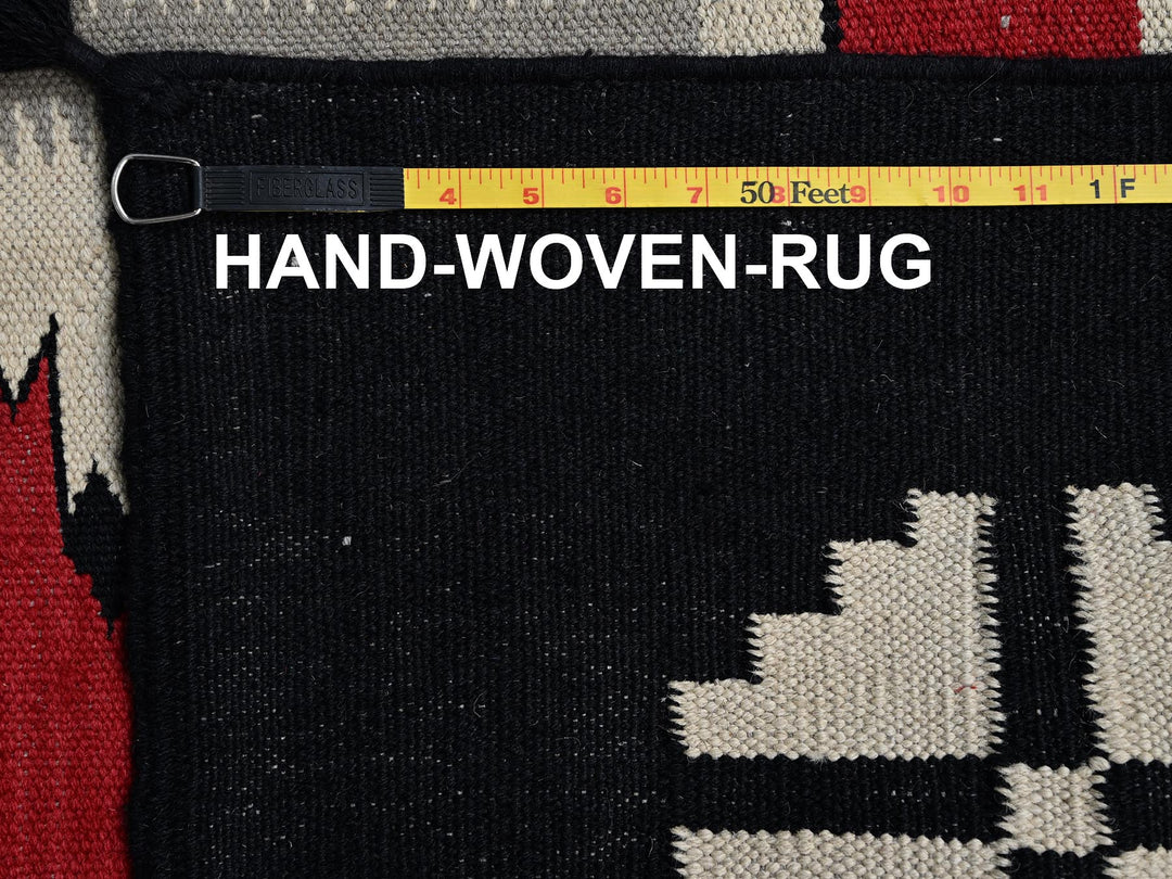 8'3" x 9'11" New Hand Woven Red Wool Rectangle Oriental Rug - MOA1022317