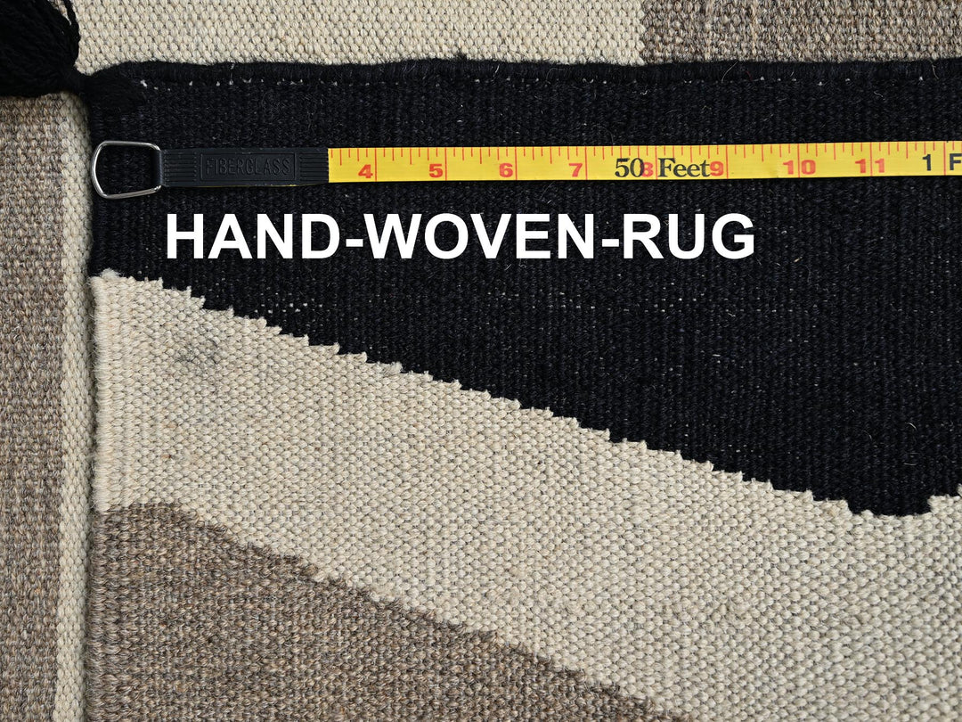 8'2" x 9'11" New Hand Woven Brown Wool Rectangle Oriental Rug - MOA1022318