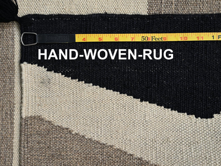 8'2" x 9'11" New Hand Woven Brown Wool Rectangle Oriental Rug - MOA1022318
