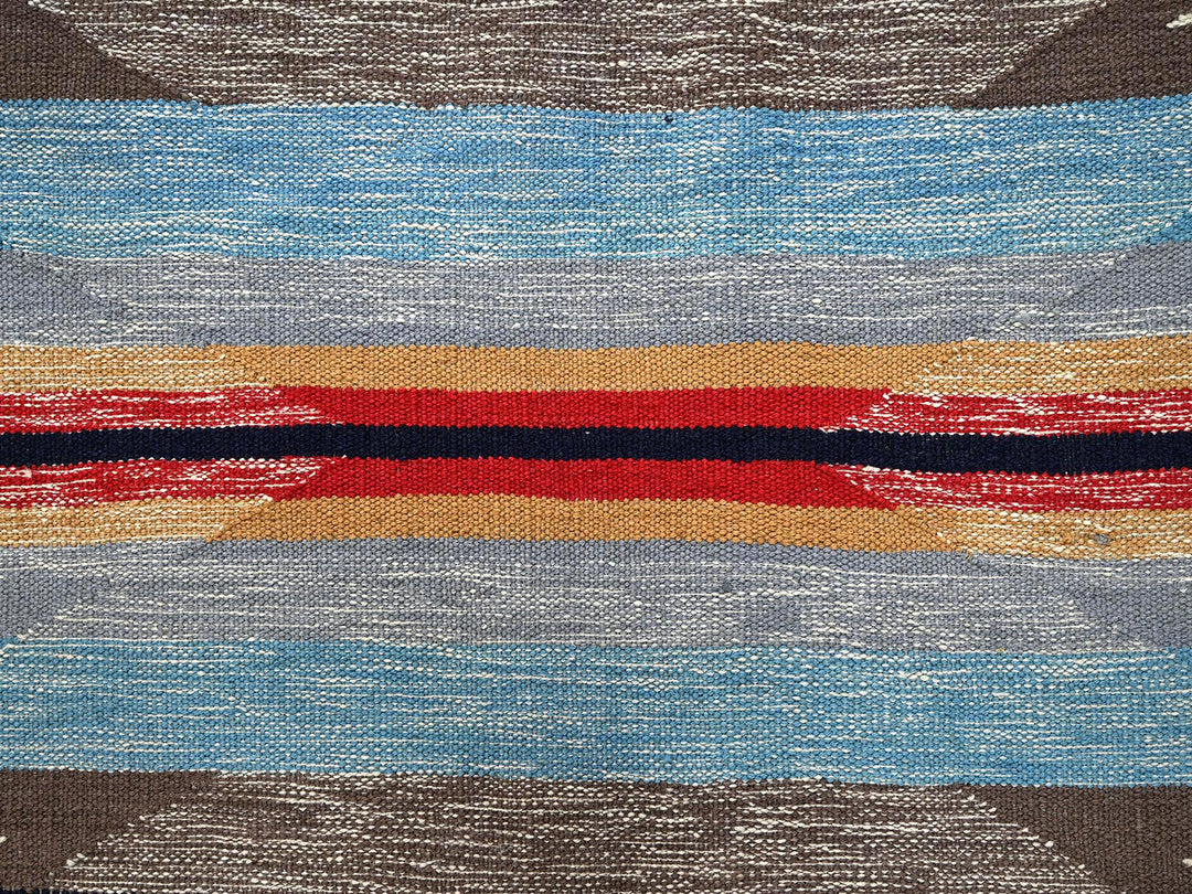 5'4" x 6'10" New Hand Woven Blue Wool Rectangle Oriental Rug - MOA1022320