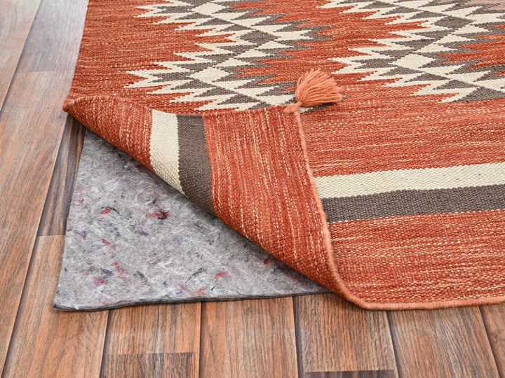5'1" x 7'1" New Hand Woven Orange Wool Rectangle Oriental Rug - MOA1022323