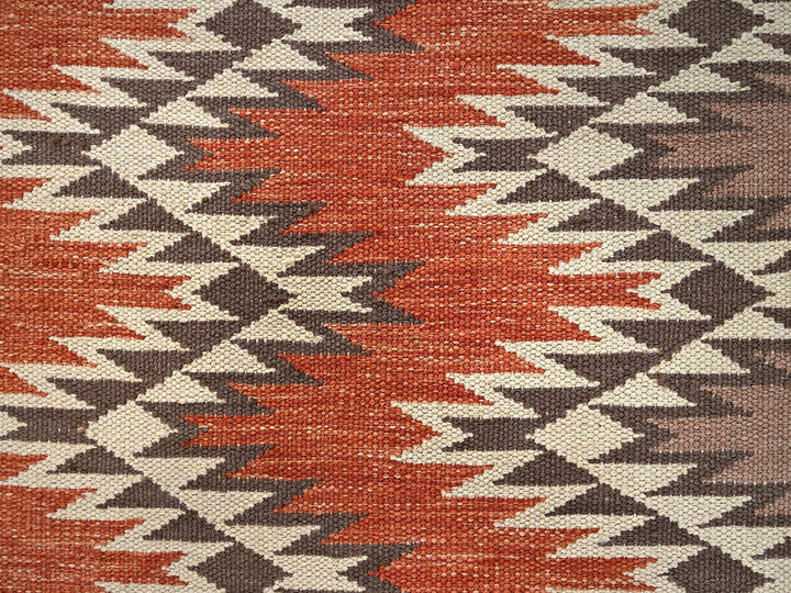 5'1" x 7'1" New Hand Woven Orange Wool Rectangle Oriental Rug - MOA1022323