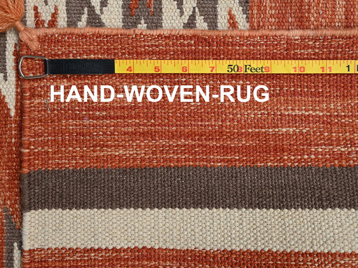 5'1" x 7'1" New Hand Woven Orange Wool Rectangle Oriental Rug - MOA1022323