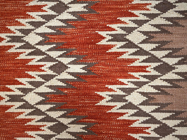 5'1" x 7'1" New Hand Woven Orange Wool Rectangle Oriental Rug - MOA1022324