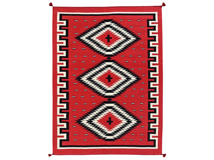 5'2" x 6'11" New Hand Woven Red Wool Rectangle Oriental Rug - MOA1022325