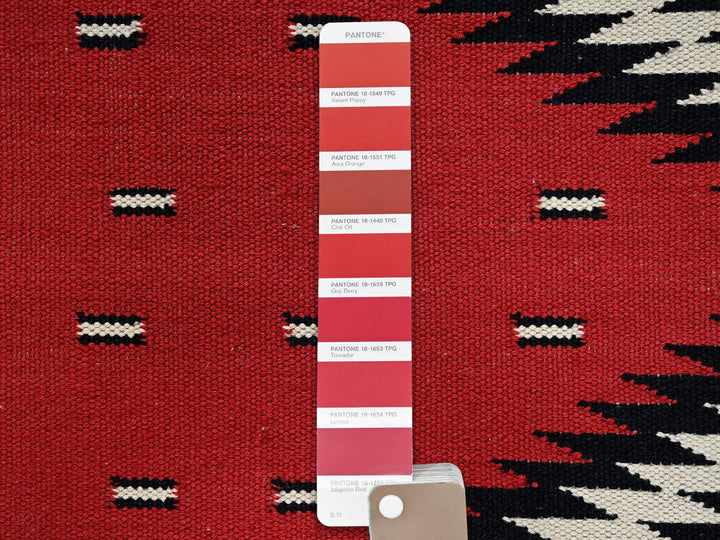 5'2" x 6'11" New Hand Woven Red Wool Rectangle Oriental Rug - MOA1022325