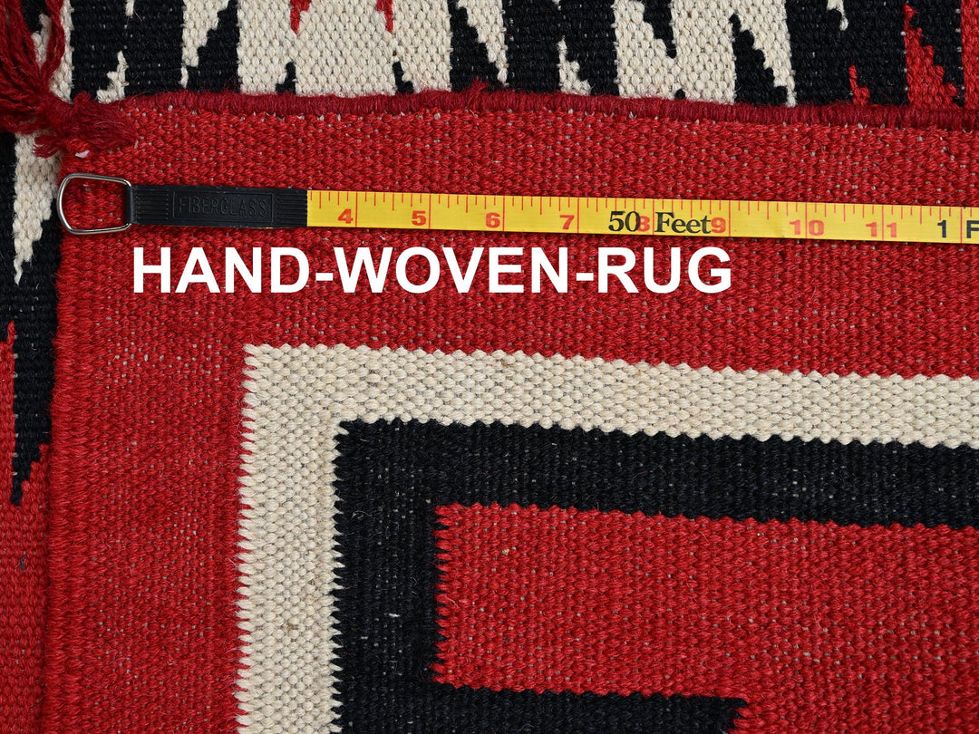 5'2" x 6'11" New Hand Woven Red Wool Rectangle Oriental Rug - MOA1022325