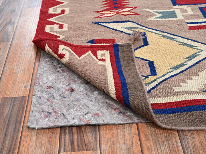 5'3" x 7'1" New Hand Woven Brown Wool Rectangle Oriental Rug - MOA1022327
