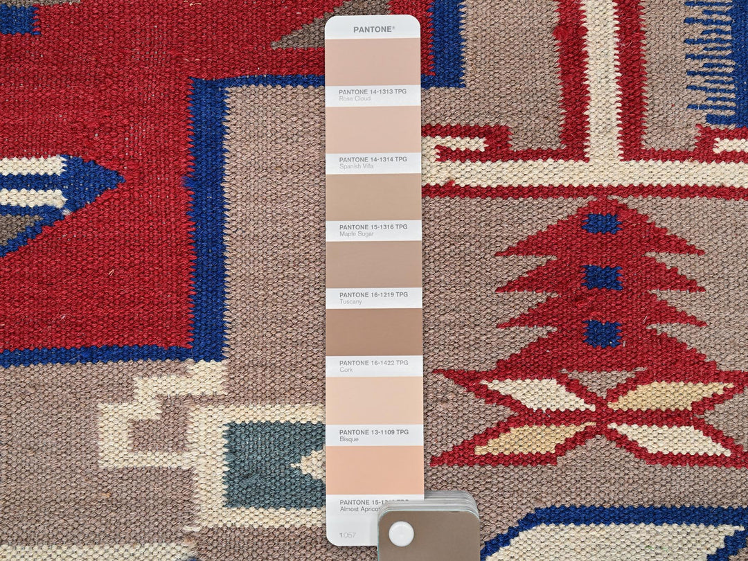 5'3" x 7'1" New Hand Woven Brown Wool Rectangle Oriental Rug - MOA1022327