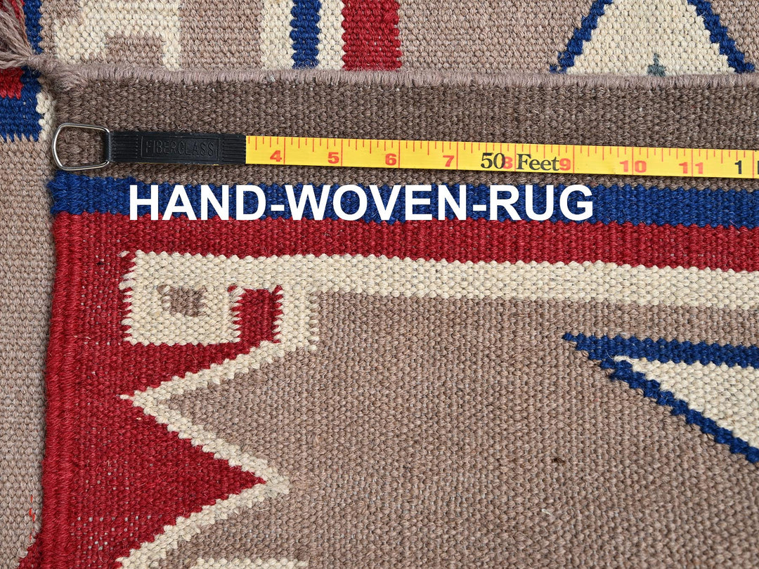 5'3" x 7'1" New Hand Woven Brown Wool Rectangle Oriental Rug - MOA1022327