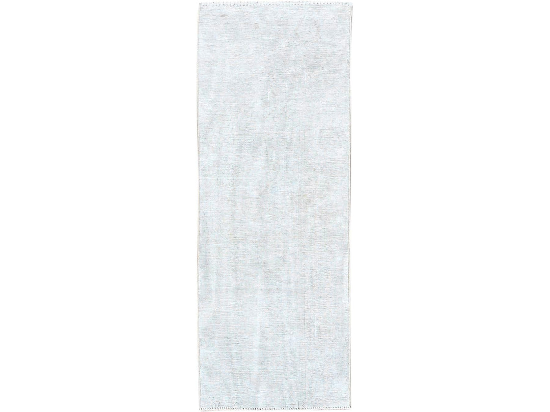 2'1" x 5'9" Vintage Hand Knotted Ivory Wool Runner Oriental Rug - MOA102232