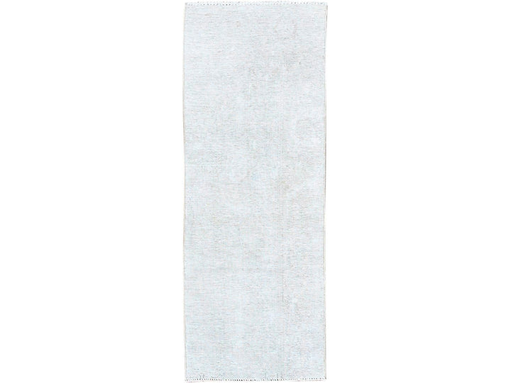 2'1" x 5'9" Vintage Hand Knotted Ivory Wool Runner Oriental Rug - MOA102232