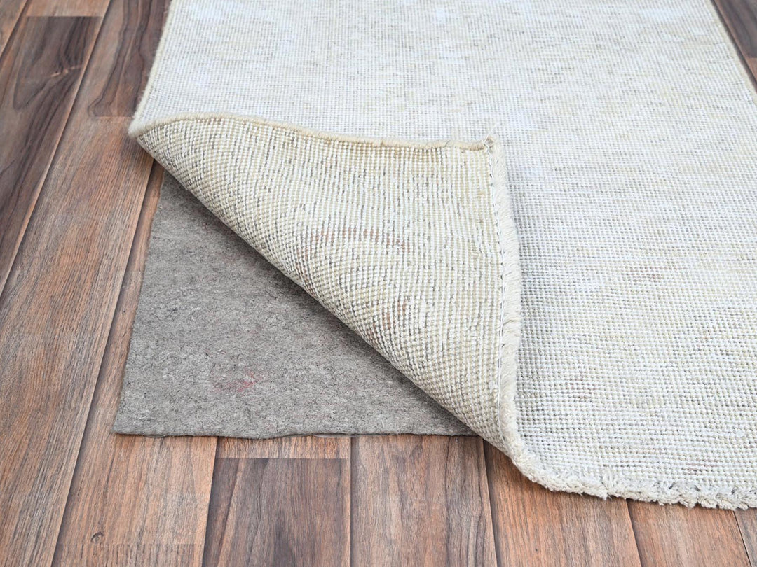 2'1" x 5'9" Vintage Hand Knotted Ivory Wool Runner Oriental Rug - MOA102232