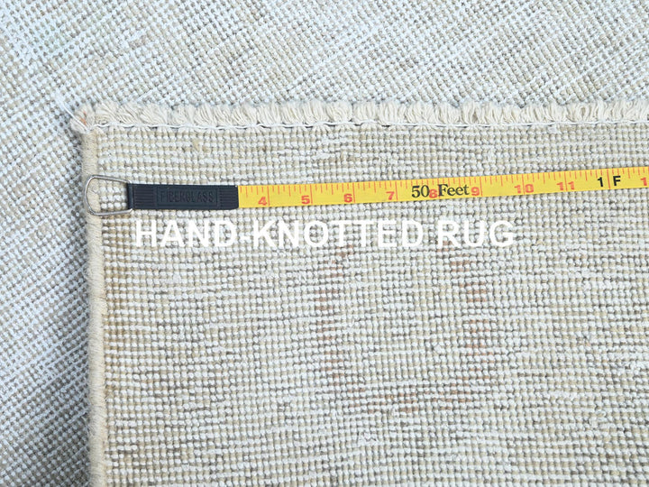 2'1" x 5'9" Vintage Hand Knotted Ivory Wool Runner Oriental Rug - MOA102232