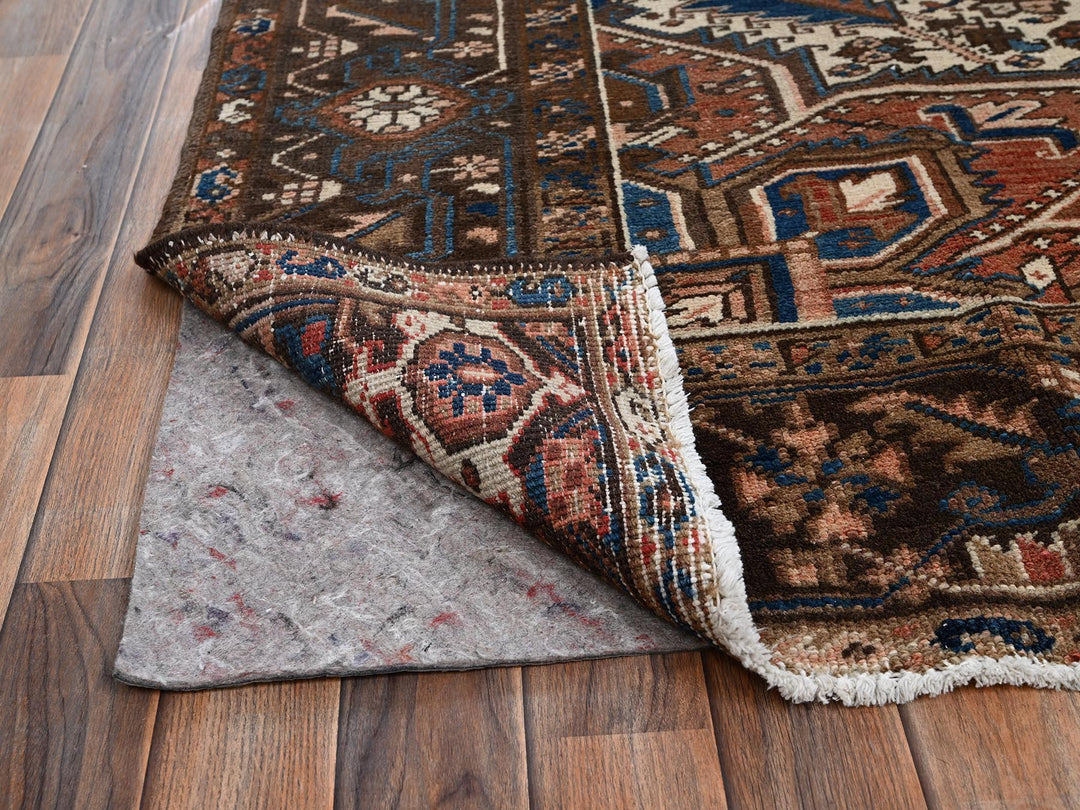 8'2" x 10'10" Vintage Hand Knotted Brown Wool Rectangle Oriental Rug - MOA1022330