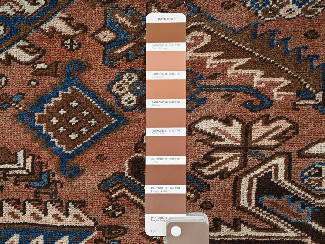 8'2" x 10'10" Vintage Hand Knotted Brown Wool Rectangle Oriental Rug - MOA1022330
