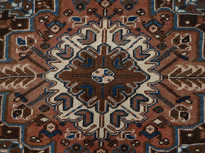 8'2" x 10'10" Vintage Hand Knotted Brown Wool Rectangle Oriental Rug - MOA1022330
