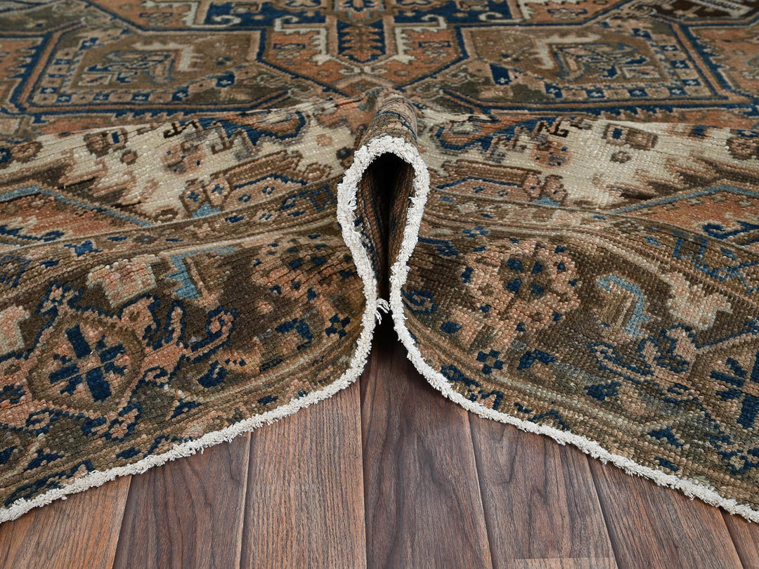7'11" x 10'4" Vintage Hand Knotted Orange Wool Rectangle Oriental Rug - MOA1022331