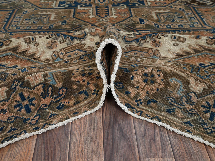 7'11" x 10'4" Vintage Hand Knotted Orange Wool Rectangle Oriental Rug - MOA1022331