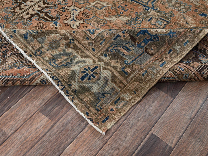 7'11" x 10'4" Vintage Hand Knotted Orange Wool Rectangle Oriental Rug - MOA1022331
