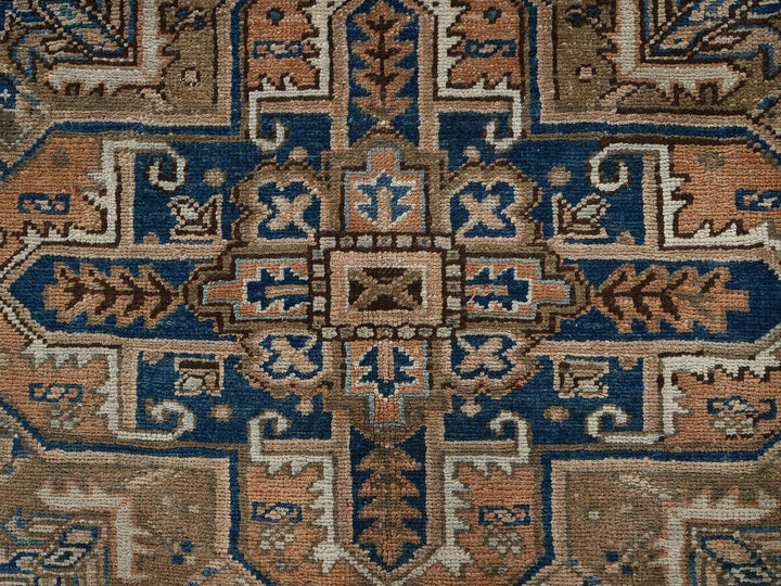 7'11" x 10'4" Vintage Hand Knotted Orange Wool Rectangle Oriental Rug - MOA1022331
