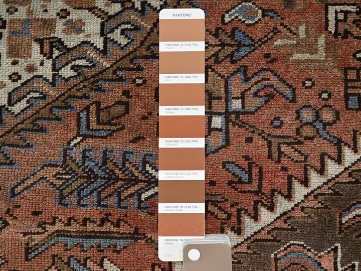 7'6" x 10'5" Vintage Hand Knotted Brown Wool Rectangle Oriental Rug - MOA1022335