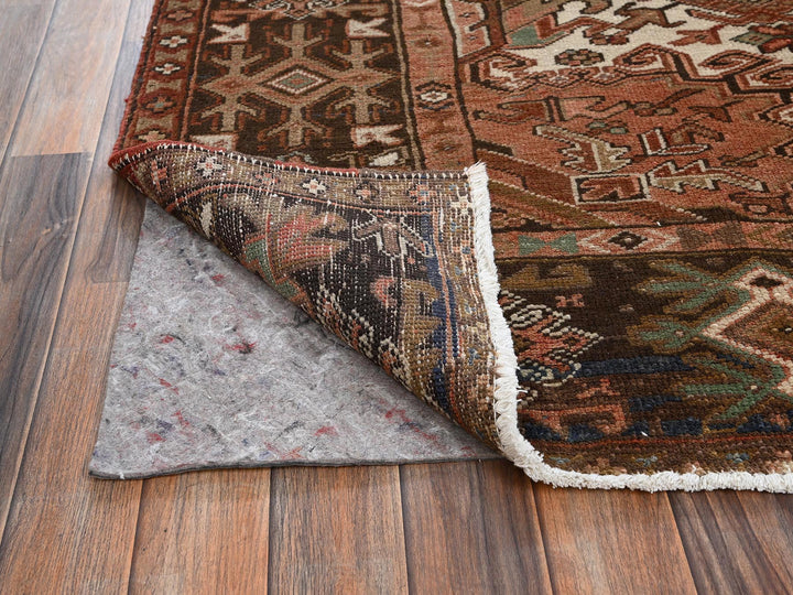 8'3" x 10'5" Vintage Hand Knotted Brown Wool Rectangle Oriental Rug - MOA1022336