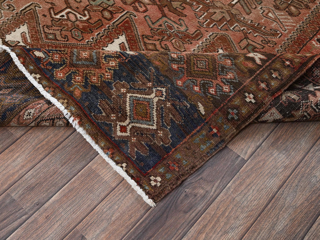 8'3" x 10'5" Vintage Hand Knotted Brown Wool Rectangle Oriental Rug - MOA1022336