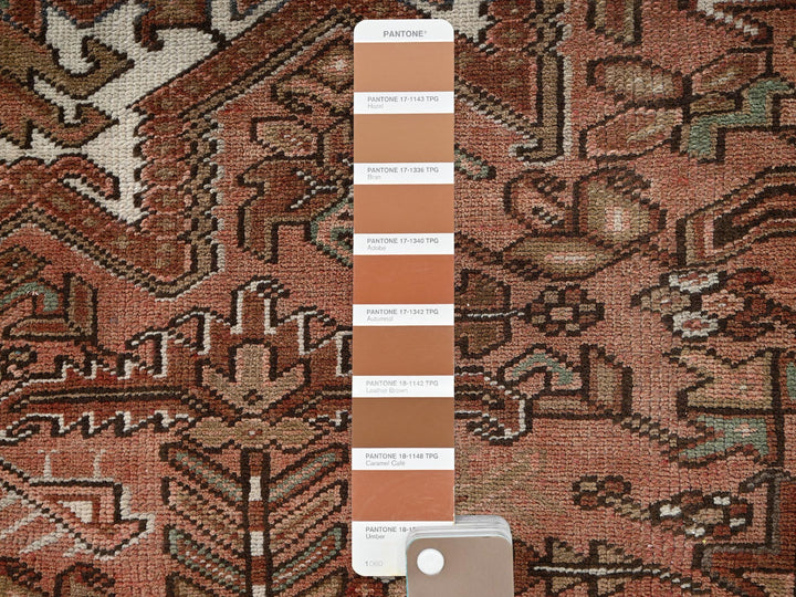 8'3" x 10'5" Vintage Hand Knotted Brown Wool Rectangle Oriental Rug - MOA1022336