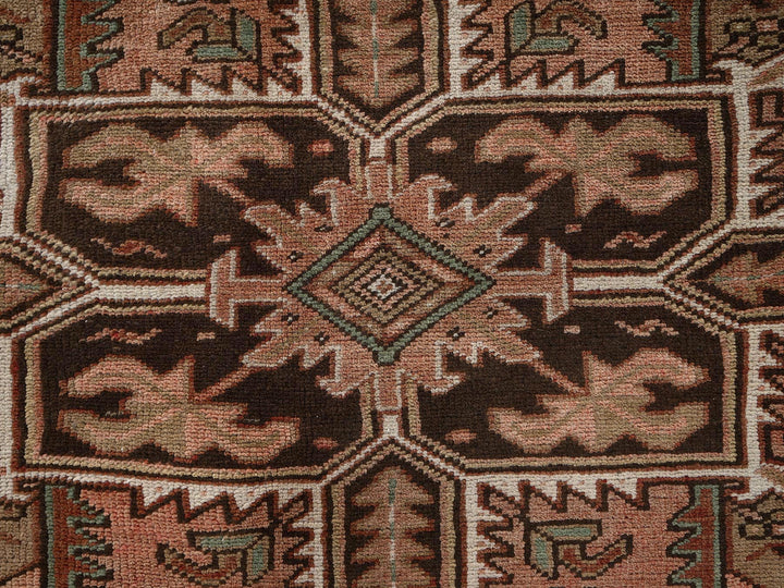 8'3" x 10'5" Vintage Hand Knotted Brown Wool Rectangle Oriental Rug - MOA1022336