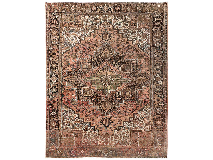 8'7" x 10'11" Vintage Hand Knotted Pink Wool Rectangle Oriental Rug - MOA1022338