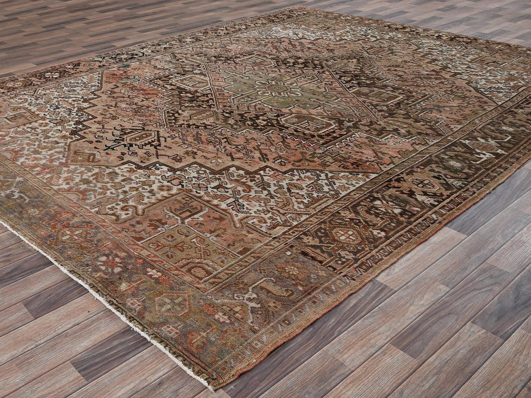 8'7" x 10'11" Vintage Hand Knotted Pink Wool Rectangle Oriental Rug - MOA1022338