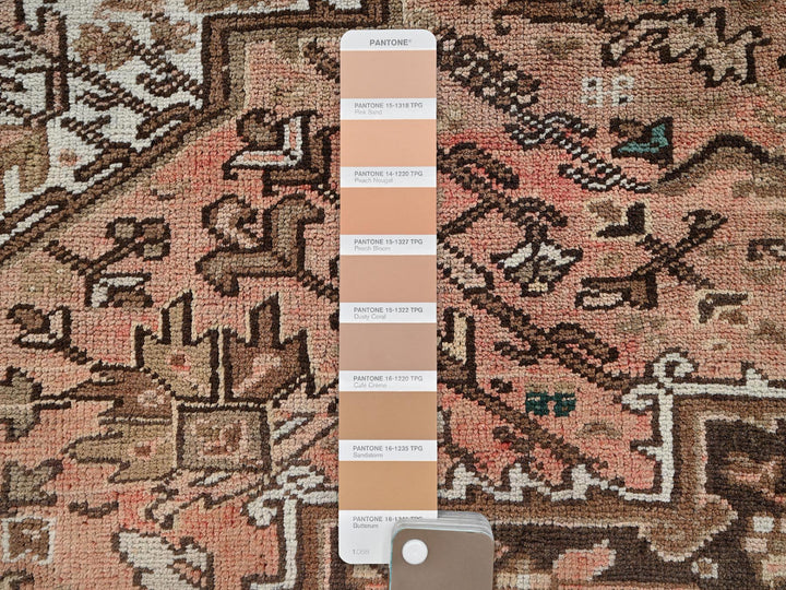 8'7" x 10'11" Vintage Hand Knotted Pink Wool Rectangle Oriental Rug - MOA1022338