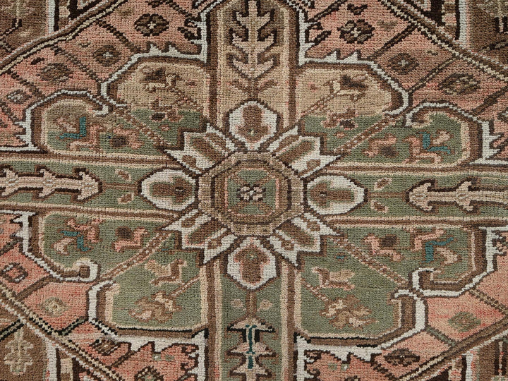 8'7" x 10'11" Vintage Hand Knotted Pink Wool Rectangle Oriental Rug - MOA1022338
