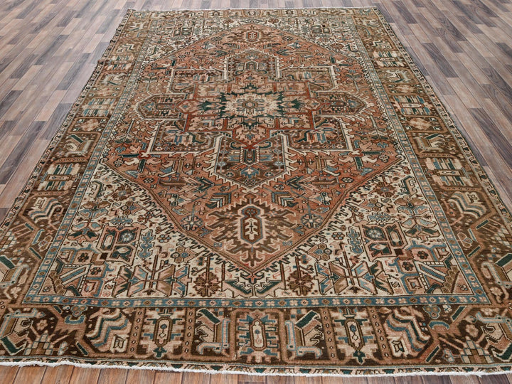 8'0" x 11'4" Vintage Hand Knotted Pink Wool Rectangle Oriental Rug - MOA1022339