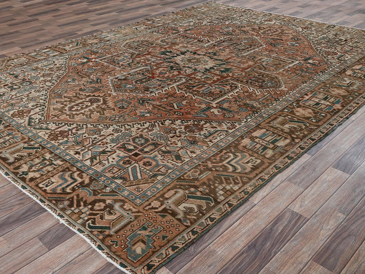 8'0" x 11'4" Vintage Hand Knotted Pink Wool Rectangle Oriental Rug - MOA1022339