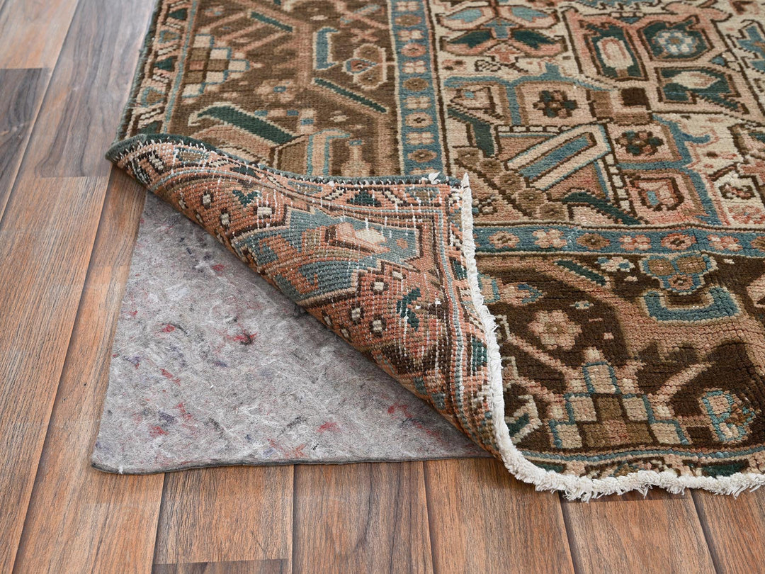 8'0" x 11'4" Vintage Hand Knotted Pink Wool Rectangle Oriental Rug - MOA1022339