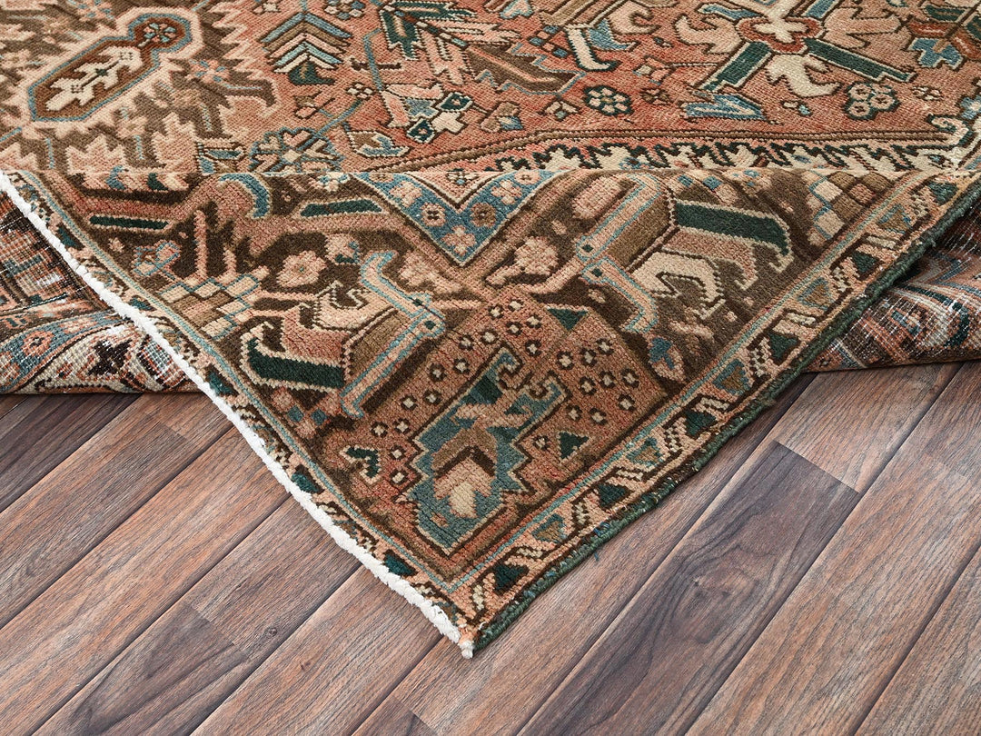 8'0" x 11'4" Vintage Hand Knotted Pink Wool Rectangle Oriental Rug - MOA1022339